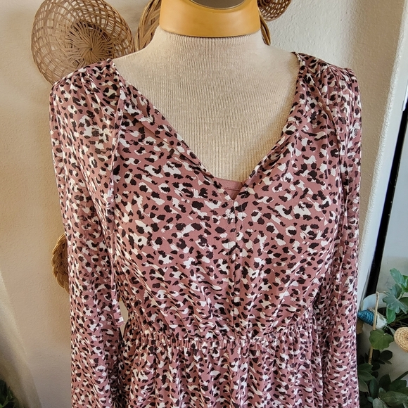 Torrid Animal Print Sheer Long Dress SZ 00 - Picture 4 of 6